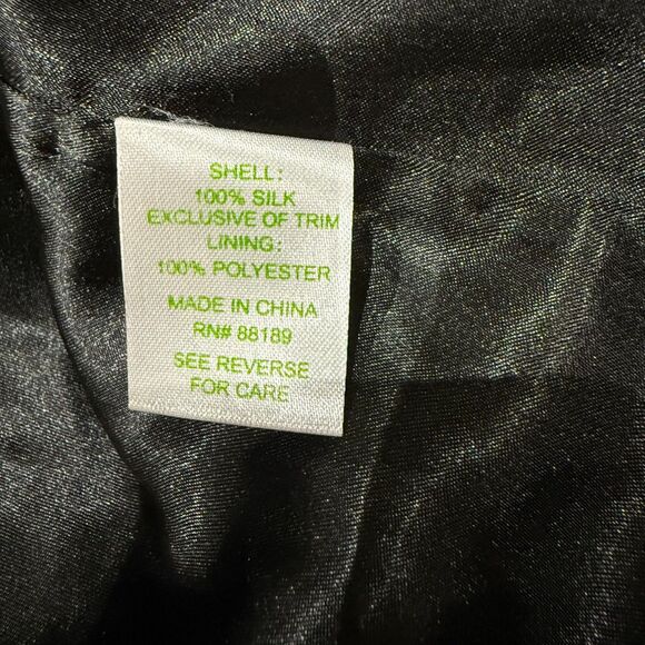 Lilly Pulitzer Black & Gold 100% Silk Chiffon Pleated Dress "Jillie" - Size 6 - - Picture 5 of 7